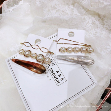 2018 Wholesale Promotion Gift Girls Customize Fashion Hair jewellery Accessories Hair Pin Leopard Crystal Flower Pearl Hairclip for Women